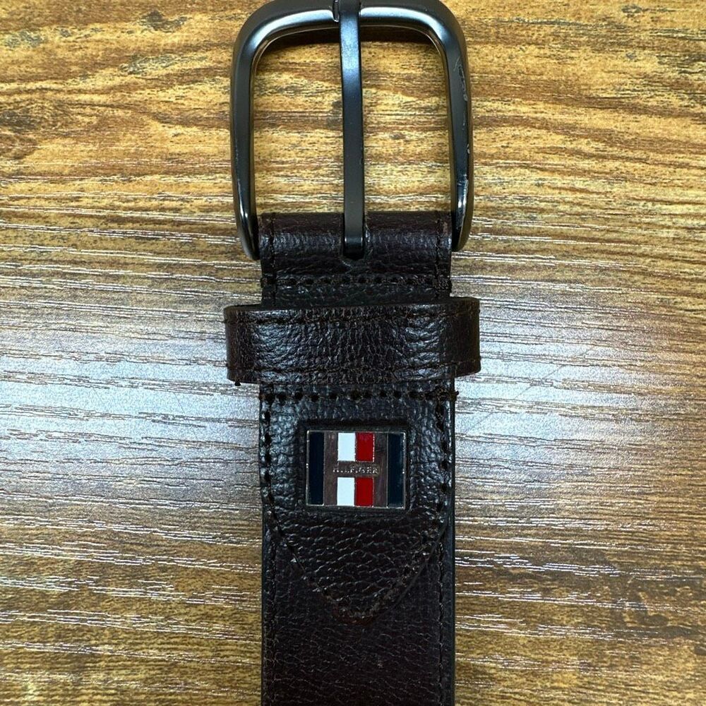 Tommy Hilfiger Genuine Leather Belt Men Large Brown Work Belt Made India L 38-40